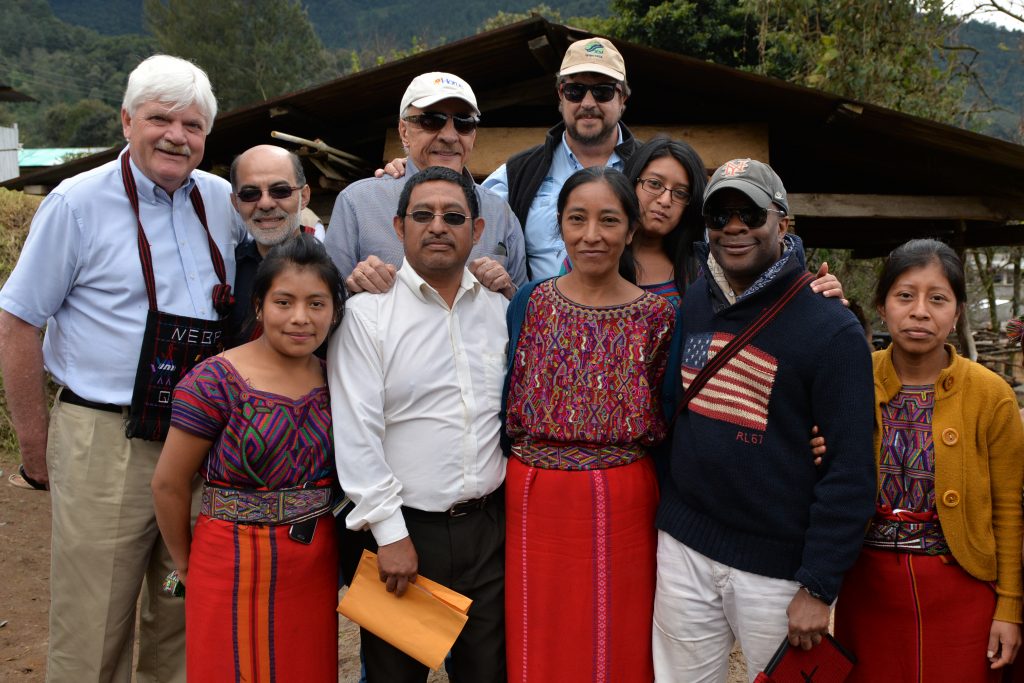 Bill Grands, Mario López Estrada, Todd Robinson, members of th e local community visited in Quiché